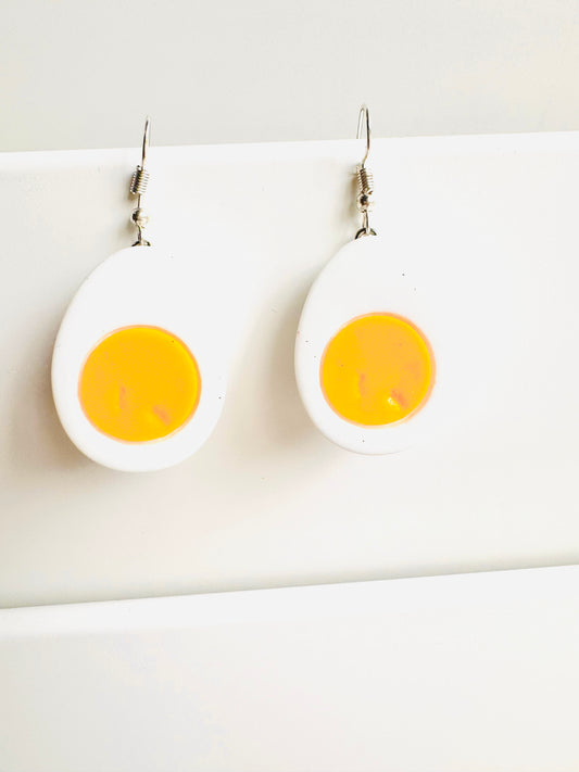 Cute Funky Kitsch Boiled Egg Earrings