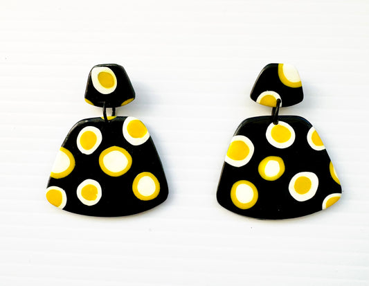 Abstract Dots Earrings - Black