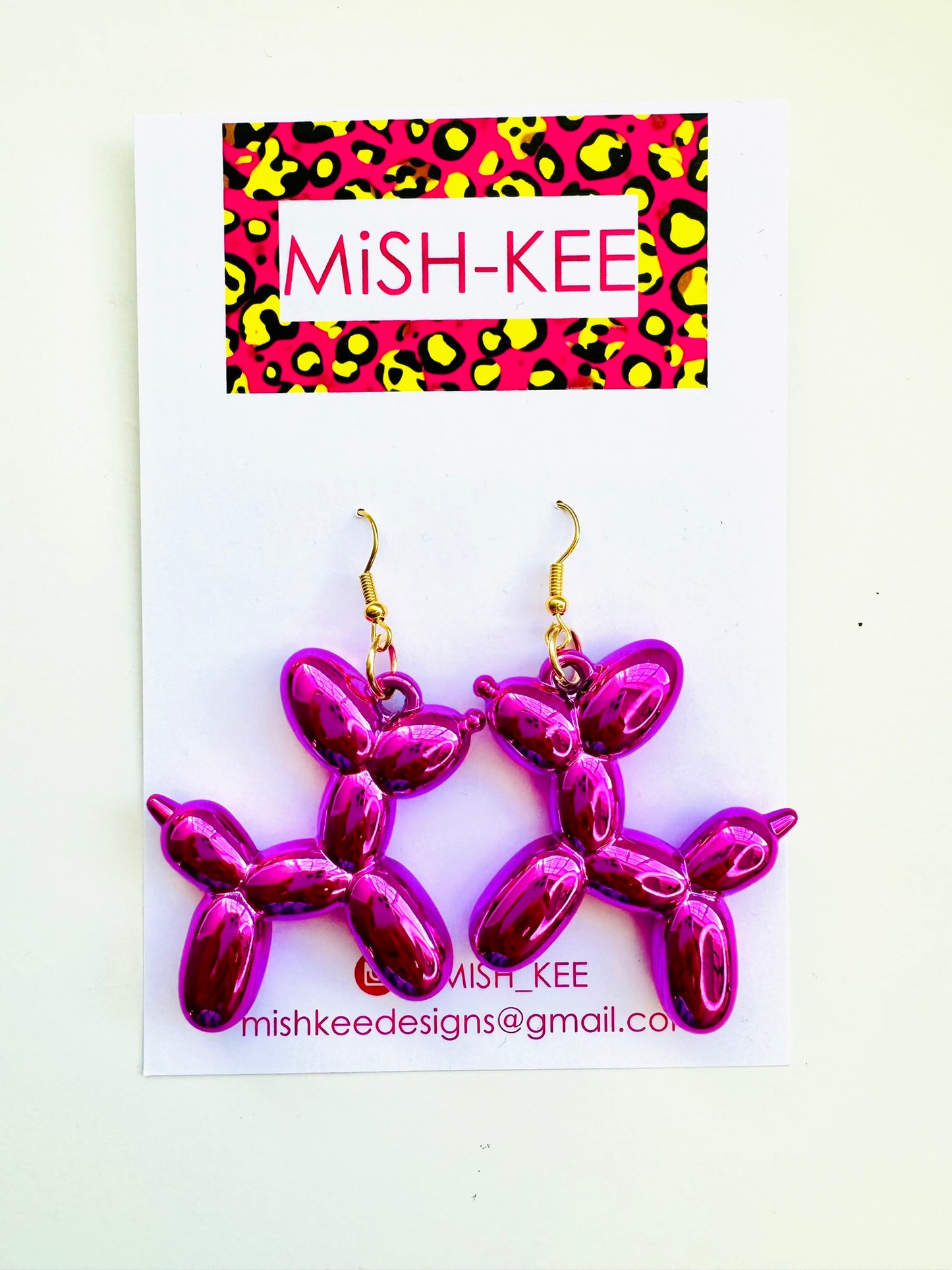 Set of 3 Metallic Balloon Dog Earrings