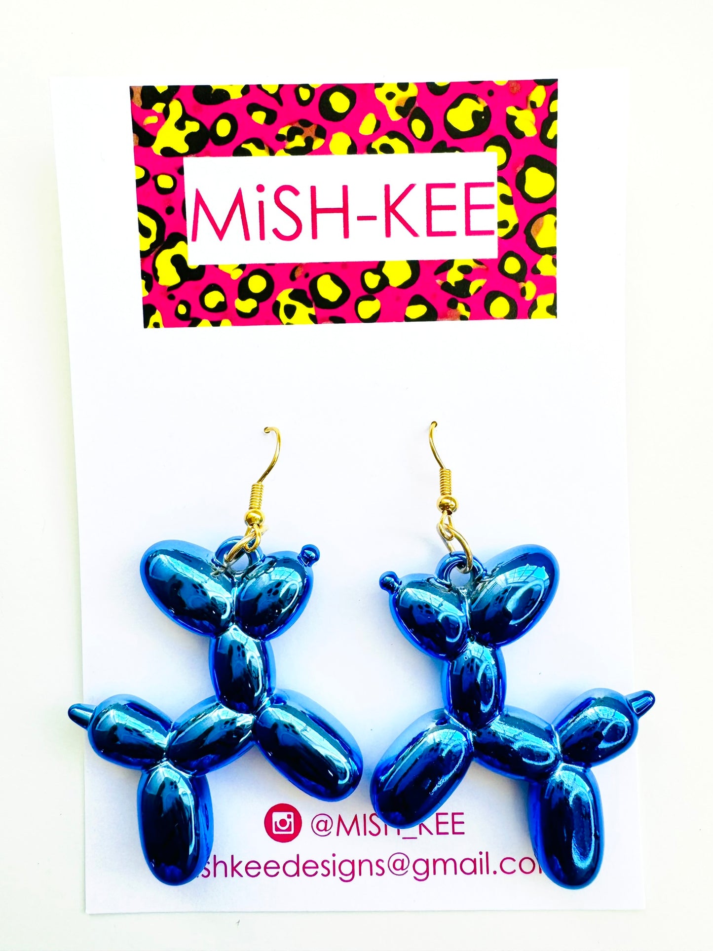 Set of 3 Metallic Balloon Dog Earrings